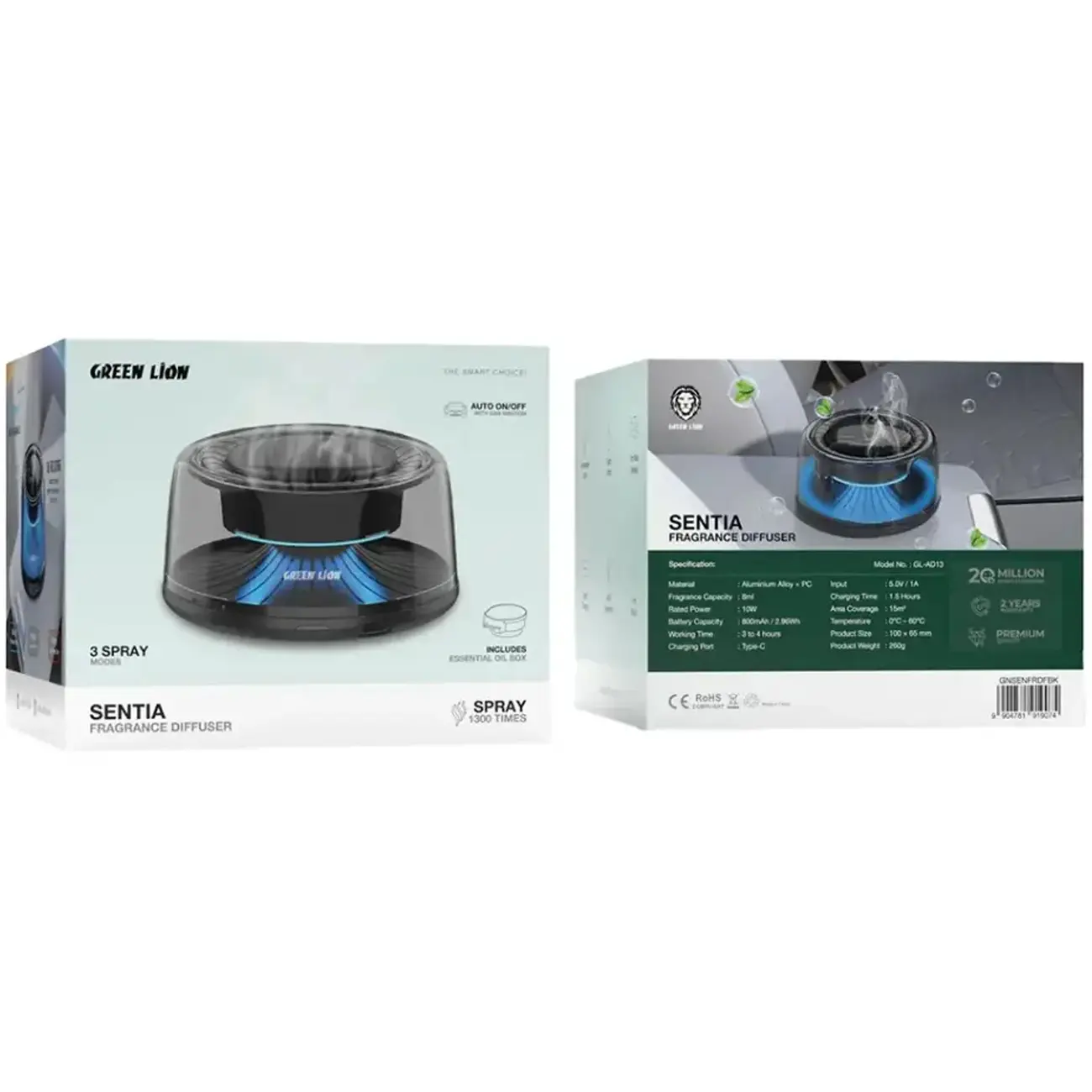 خوشبو کننده هوا گرین لاین Green Lion اصل 8 میلی لیتر مدل GL-AD13 - Image 2