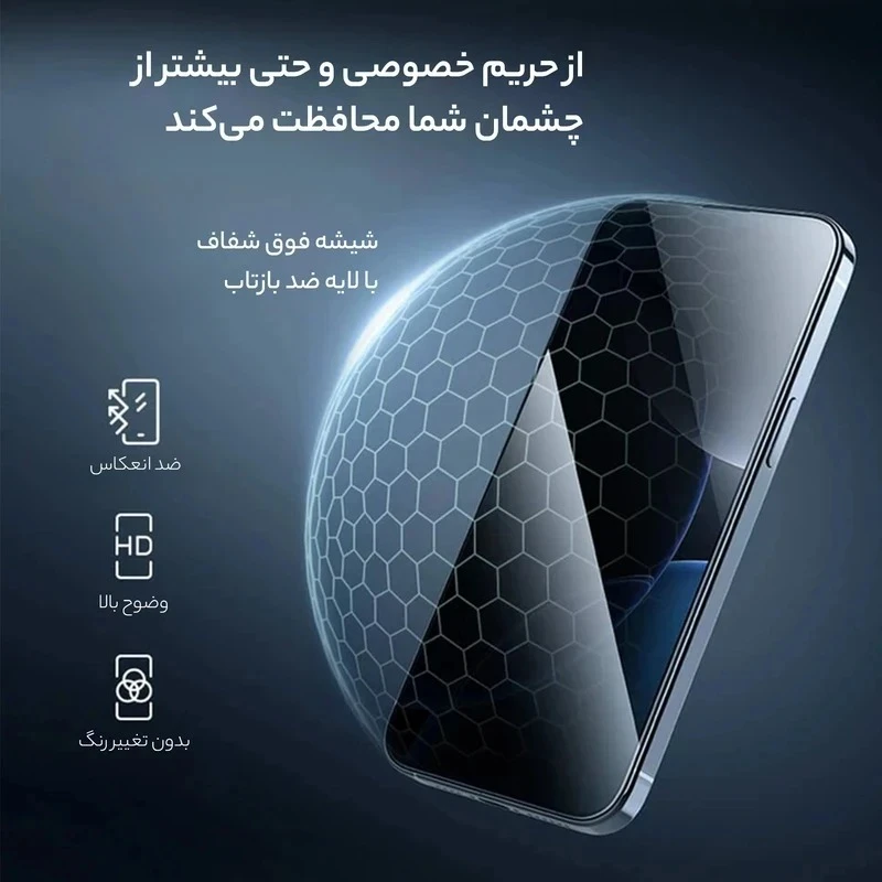 محافظ صفحه نمایش حریم شخصی گرین لاین مدل 3D Silicone Plus Privacy مناسب برای گوشی موبایل اپل iPhone 17 Pro - Image 3